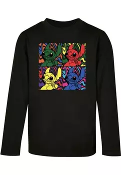 Лонгслив ABSOLUTE CULT Shirt Lilo And Stitch - Pop Art, черный