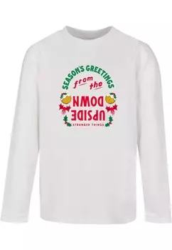 Лонгслив ABSOLUTE CULT Stranger Things - Upside Down Seasons Greetings, белый