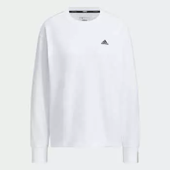 Лонгслив Adidas Essentials Plus Small Logo, белый