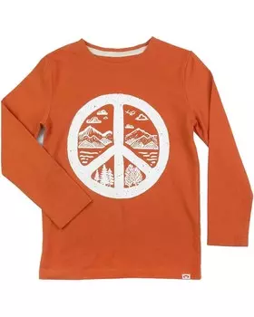 Лонгслив Appaman Kids Graphic Long Sleeve Tee-Peace On Earth, цвет Pumpkin