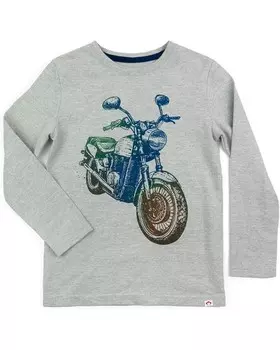 Лонгслив Appaman Kids Graphic Long Sleeve Tee - Retro Bike, цвет Heather Mist