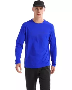 Лонгслив Arc'teryx Cormac Logo Long Sleeve, цвет Vitality Heather/Black Sapphire