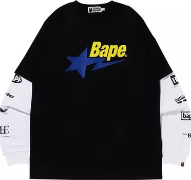 Лонгслив BAPE Sta Layerd Long-Sleeve Tee 'Black', черный
