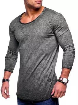 Лонгслив behype Dust L/S, темно серый