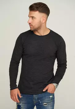 Лонгслив behype Pullover MKBASE90, темно серый