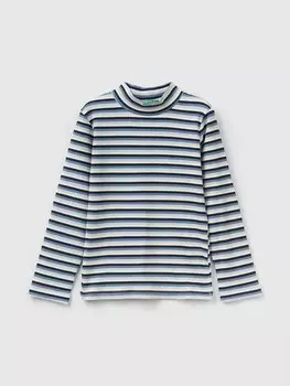 Лонгслив Benetton Longsleeve, цвет Dunkelblau/Wei
