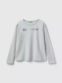 Лонгслив Benetton Longsleeve, светло-серый