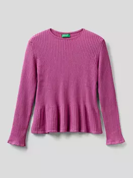 Лонгслив Benetton, розовый