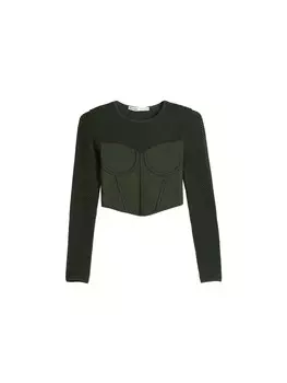 Лонгслив Bershka, цвет Fir