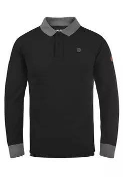 Лонгслив BLEND Langarm Poloshirt, черный