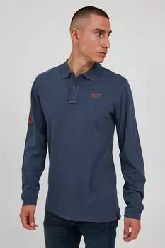 Лонгслив BLEND Langarm Poloshirt, синий