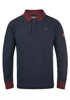 Лонгслив BLEND Langarm Poloshirt, синий