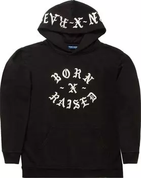 Лонгслив Born x Raised Front Street Long-Sleeve Hoody 'Black Cream', черный