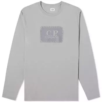 Лонгслив C.P. Company Box Logo Longsleeve T-Shirt, цвет Drizzle