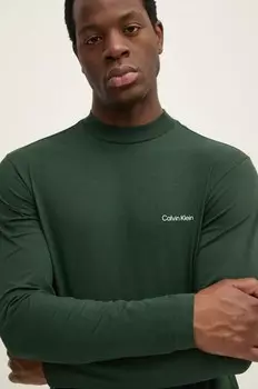 Лонгслив Calvin Klein, зеленый
