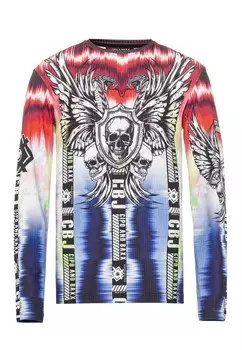 Лонгслив Cipo & Baxx SWEATSHIRT, цвет RED BLUE