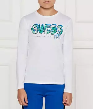 Лонгслив детский Guess с принтом, белый