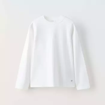 Лонгслив для девочек Zara Basic, белый