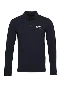 Лонгслив EA7 Poloshirt, темно синий
