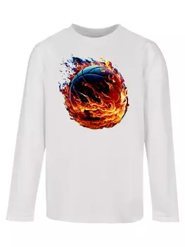 Лонгслив F4Nt4Stic BASKETBALL ON FIRE, белый