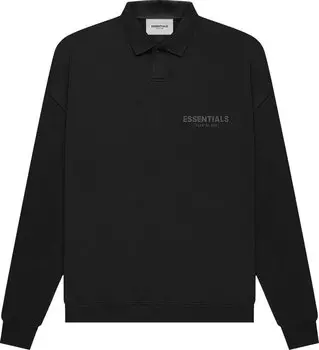 Лонгслив Fear of God Essentials Long-Sleeve Polo 'Stretch Limo', черный