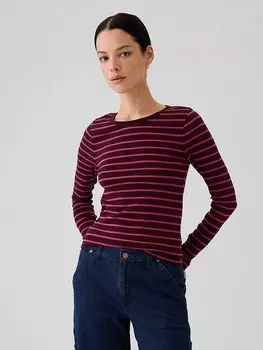 Лонгслив GAP, цвет bordeaux/pink