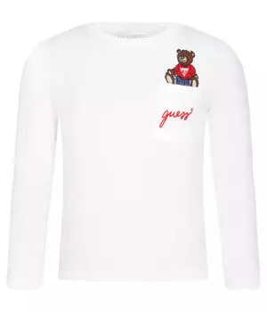 Лонгслив Guess Regular Fit, белый