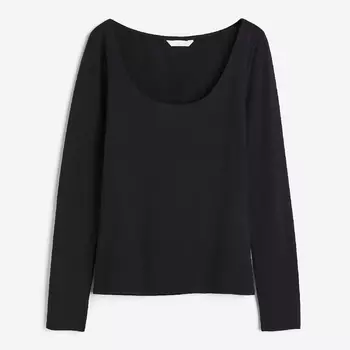 Лонгслив H&M Jersey, черный