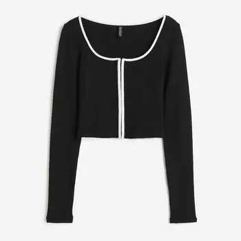 Лонгслив H&M Short, черный