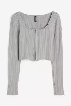 Лонгслив H&M Short, серый