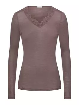 Лонгслив Hanro Woolen Lace, цвет stonewash