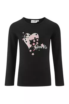 Лонгслив happy girls Shirt Sparkle, черный
