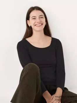 Лонгслив heattech Uniqlo, черный