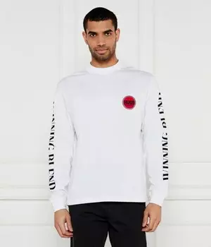 Лонгслив Hugo Dicruse Regular Fit, белый