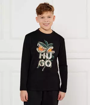 Лонгслив Hugo Kids Regular Fit, черный