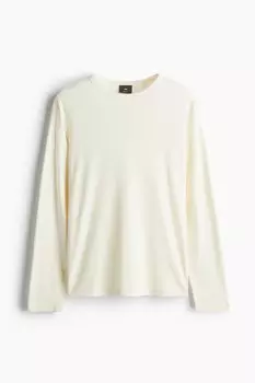 Лонгслив из джерси H&M A/W 2024 Regular Fit, белый