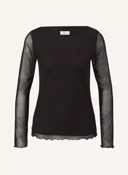 Лонгслив из сетки s.Oliver BLACK LABEL, черный