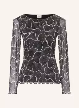 Лонгслив из сетки s.Oliver BLACK LABEL, черный/белый