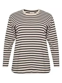 Лонгслив Kaffe Longsleeve, цвет Wei/Schwarz