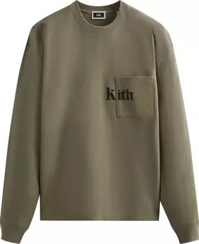 Лонгслив Kith Long-Sleeve Quinn Tee 'Palomino', зеленый