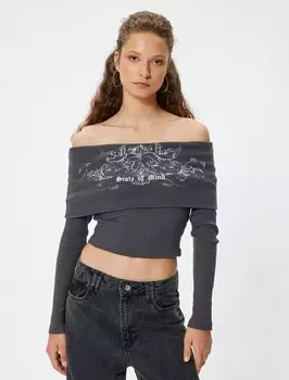 Лонгслив Koton Shirt, антрацит