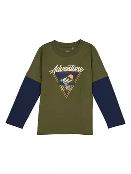 Лонгслив lamino, цвет khaki/dunkelblau