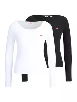 Лонгслив LEVI'S LS 2 PACK TEE, черный/белый