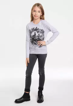 Лонгслив Logoshirt Langarmshirt Harry Potter Hogwarts Schloss, цвет grau meliert