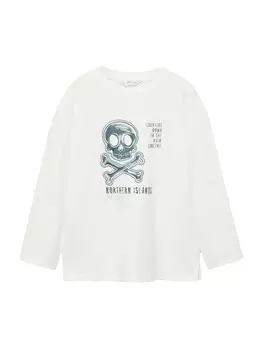 Лонгслив MANGO KIDS Shirt CALAVERA, белый