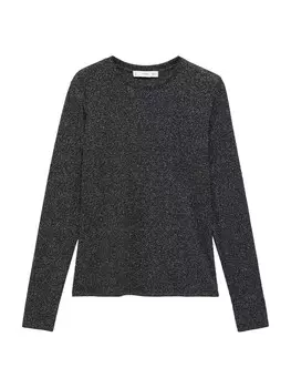 Лонгслив MANGO Shirt SECONDBI, черный