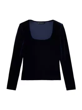 Лонгслив MANGO Shirt XSOUFFLE, темно-синий