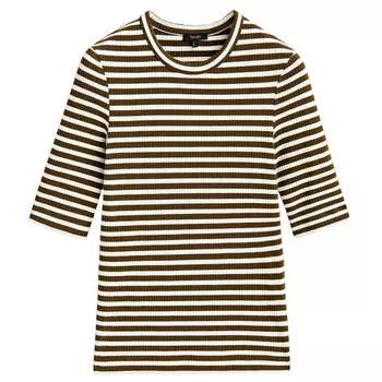 Лонгслив Massimo Dutti, хаки/белый