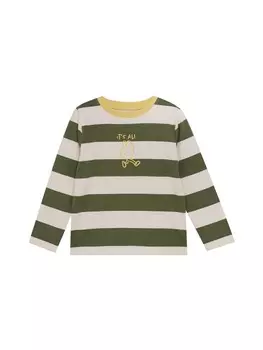 Лонгслив MINYMO, цвет Ecru/Lime/Olive