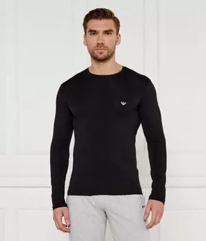 Лонгслив мужской Emporio Armani облегающего кроя однотонный, черный
